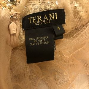 Terani Couture Sequin Nude Prom Dress